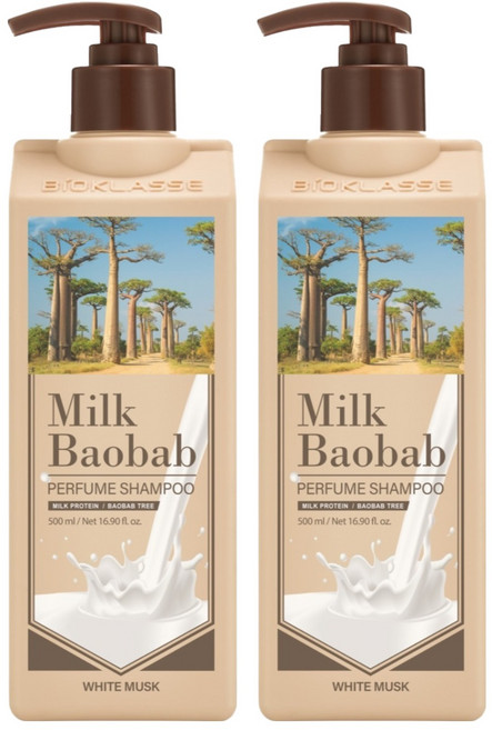 밀크바오밥 퍼퓸 샴푸 화이트머스크향, 500ml, 2개