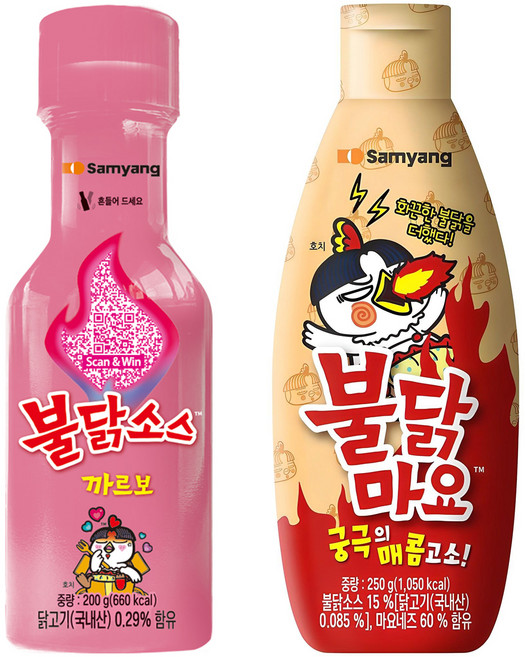 삼양 까르보불닭 소스 200g + 불닭마요 소스 250g, 1세트