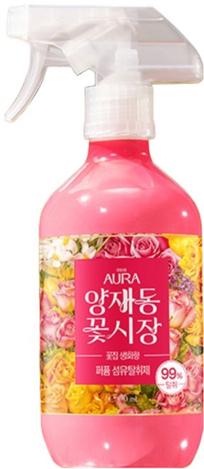 아우라 퍼퓸 섬유탈취제 생화향 양재동꽃시장, 4개, 490ml