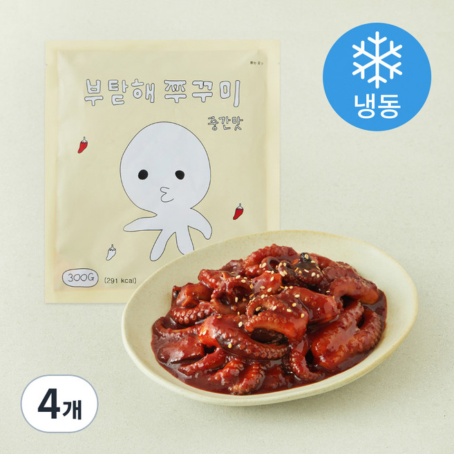 부탇해 쭈꾸미 중간맛 (냉동), 300g, 4개