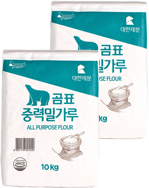 곰표 중력 밀가루, 10kg, 2개