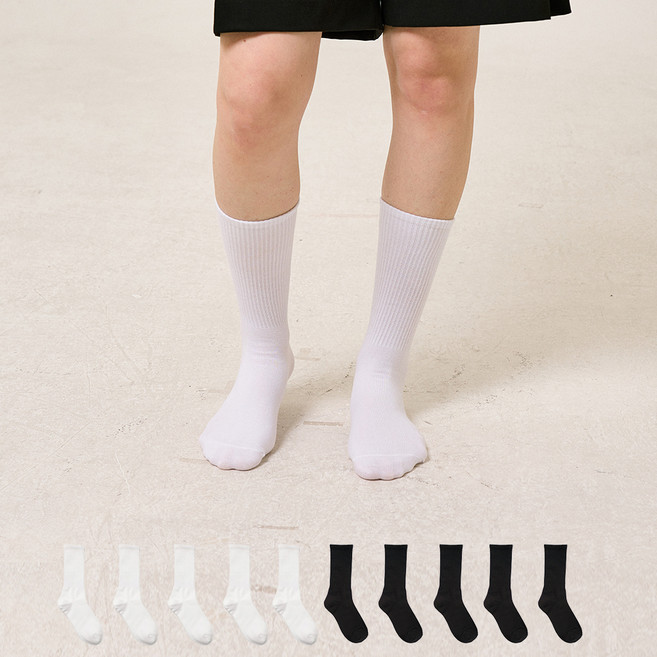 1996 Standard 男士長版羅紋中筒襪 10雙組