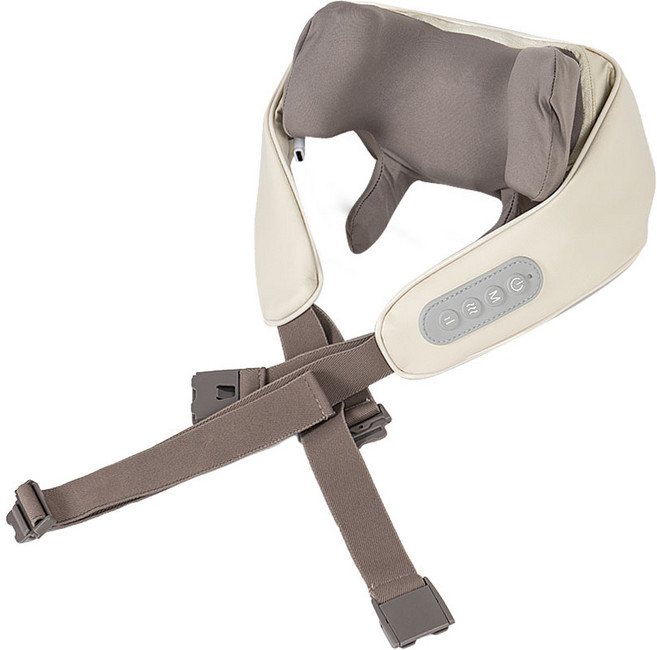 BRUNO 무선 스트랩 핸즈프리 온열 목어깨 마사지기, BSM-2319, BEIGE