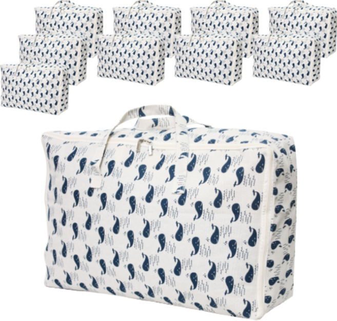 하늬통상 패브릭 이불정리함, 고래, 10개