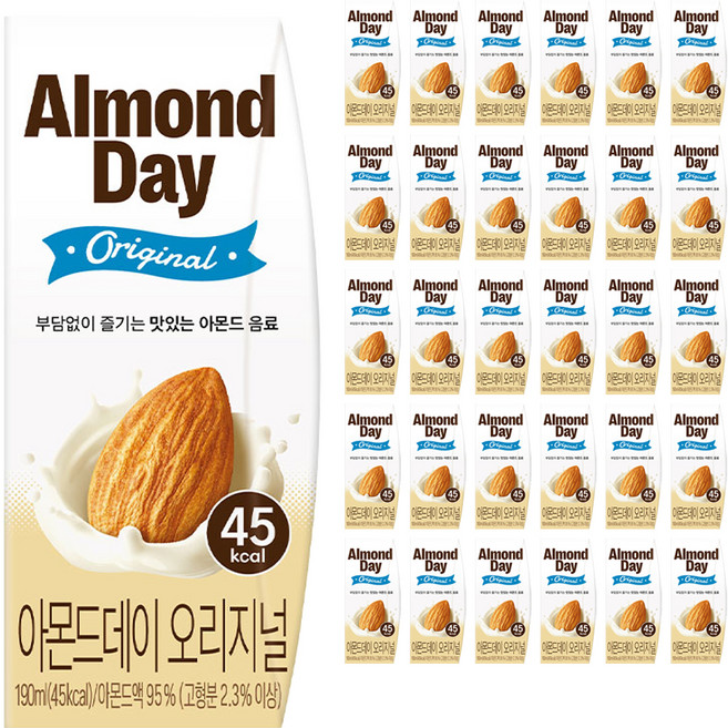 남양유업 아몬드데이 음료 오리지널, 190ml, 48개