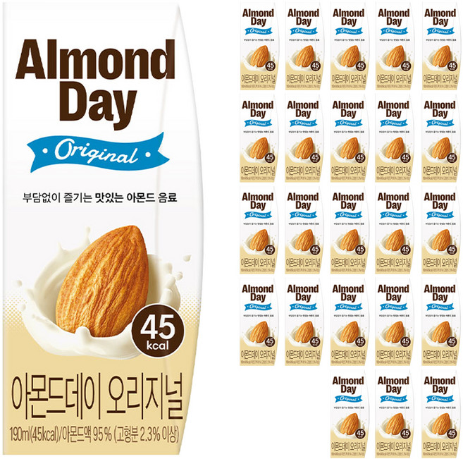 남양유업 아몬드데이 음료 오리지널, 190ml, 24개