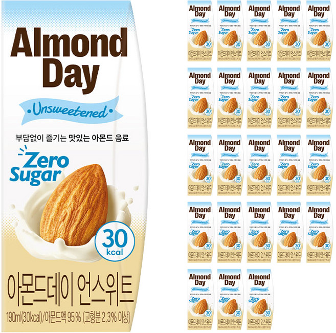 남양유업 아몬드데이 음료 언스위트, 190ml, 24개