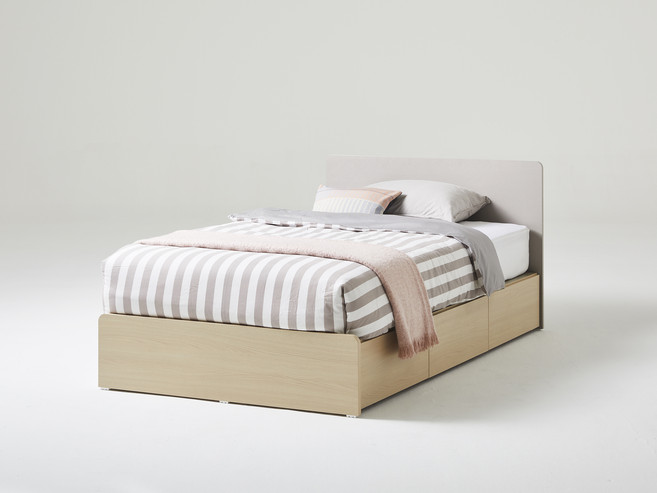 한샘 아임빅 수납침대 프레임 단품 일반헤드형, 라이트그레이(헤드) + 오크(하부)