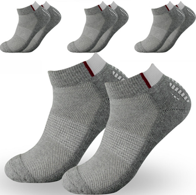 논슬립 스포츠 포인트 쿠션 단목 양말, 그레이, 4세트