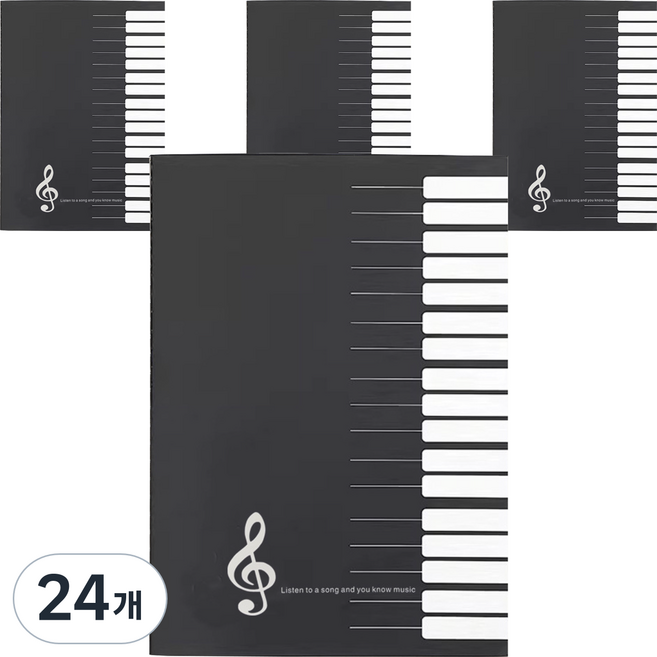 구디파이 오선지 악보 음악노트, 블랙, 24개