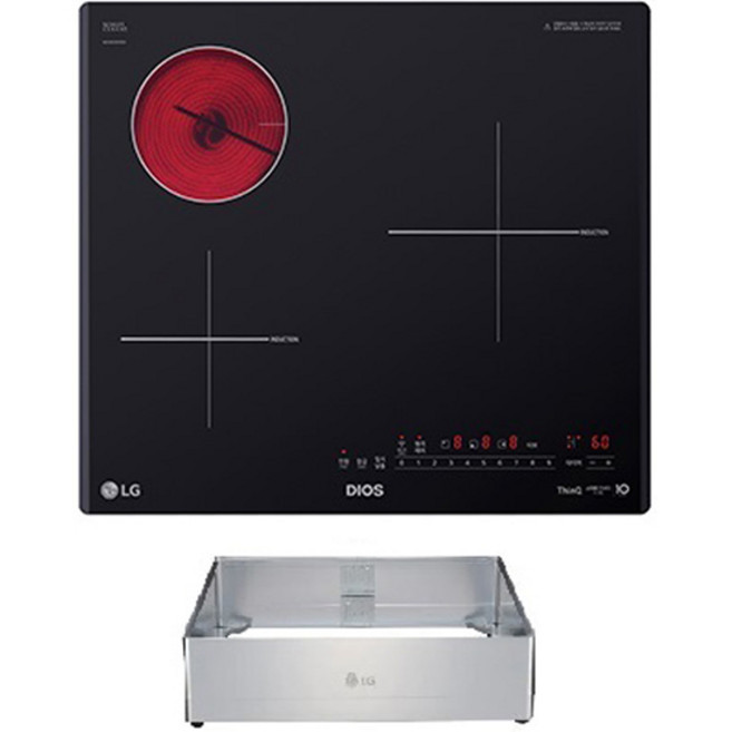 LG전자 DIOS 하이브리드 전기레인지 3구 + 프리스탠딩 8.5cm 세트, BEY3GST2C, 방문설치
