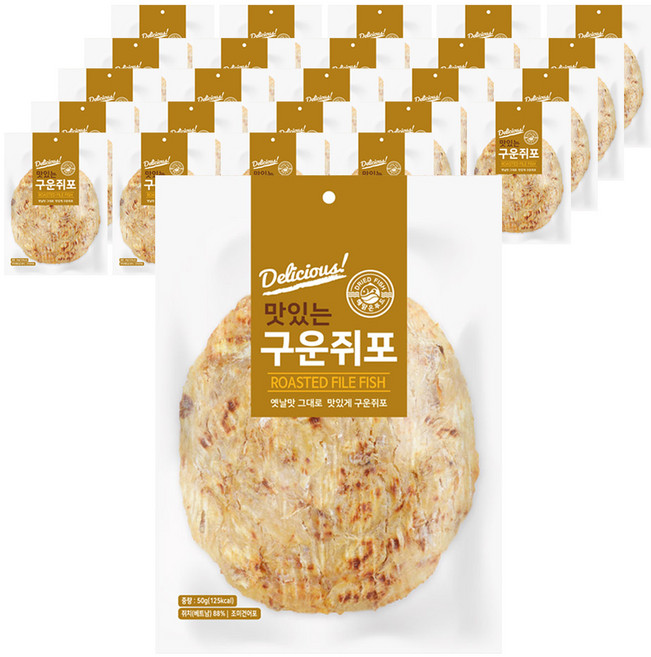 해맑은푸드 구운 쥐포, 25개, 50g