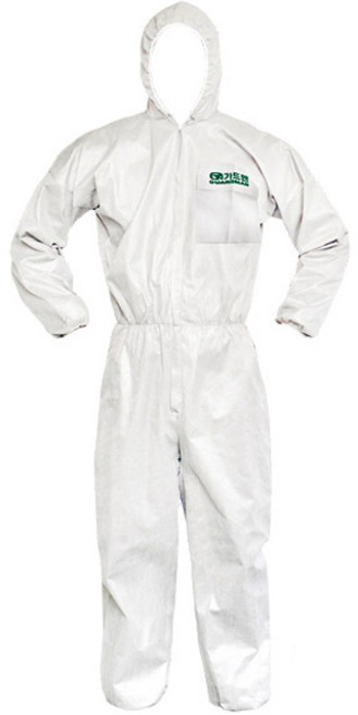 가드맨 SMS 원피스 방진복 보호복, 흰색, 1개