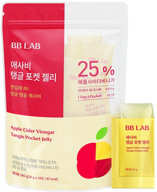 비비랩 애사비 탱글 포켓 젤리 14개입, 280g, 1개