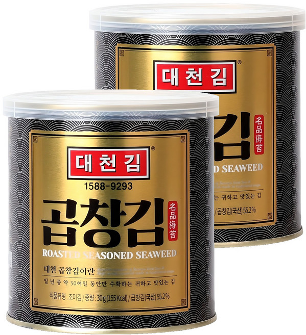 대천김 곱창김 캔, 30g, 2개