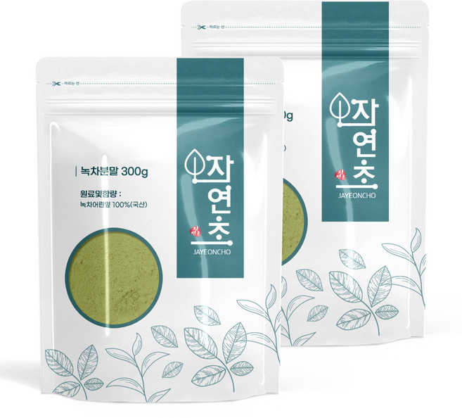 자연초 녹차분말, 300g, 2개, 1개입