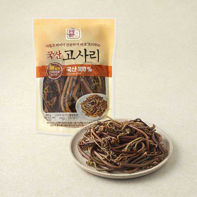 친정엄마 국산 데친고사리, 450g (고형량 150g), 1개