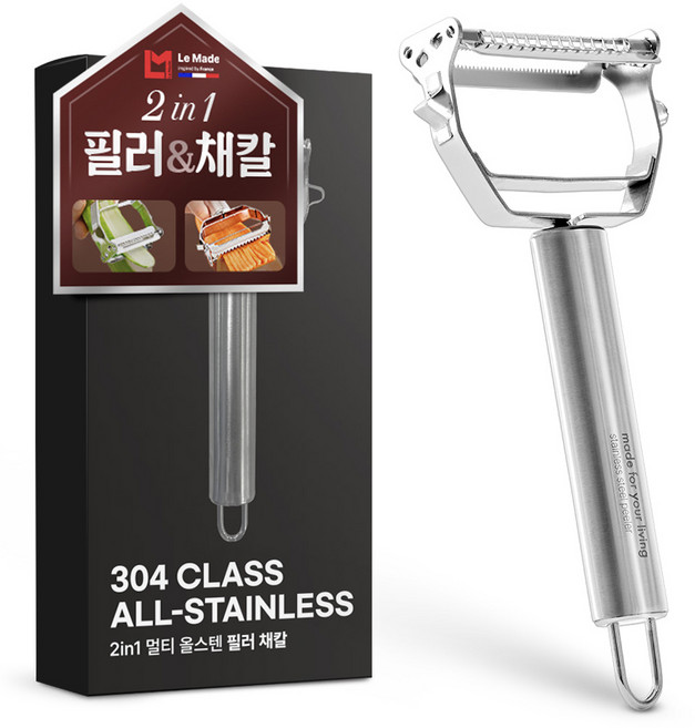 르메이드 2in1 멀티 올스텐 필러 채칼, 실버, 1개