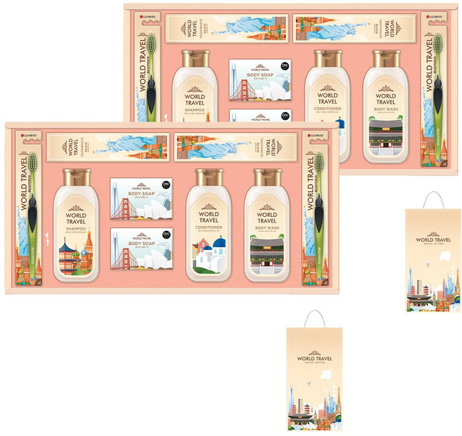 LG생활건강 월드트레블 G호 선물세트 + 쇼핑백, 2세트