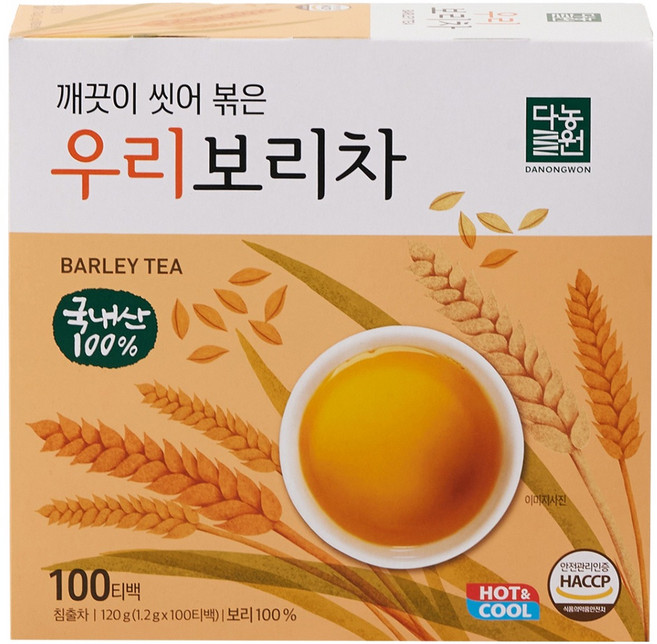다농원 깨끗이 씻어 볶은 우리보리차 티백, 1.2g, 100개입, 1개