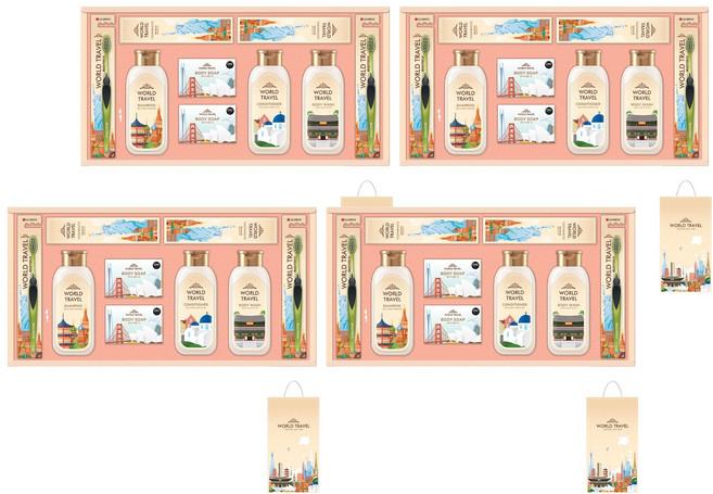 LG생활건강 월드트레블 G호 선물세트 + 쇼핑백, 4세트