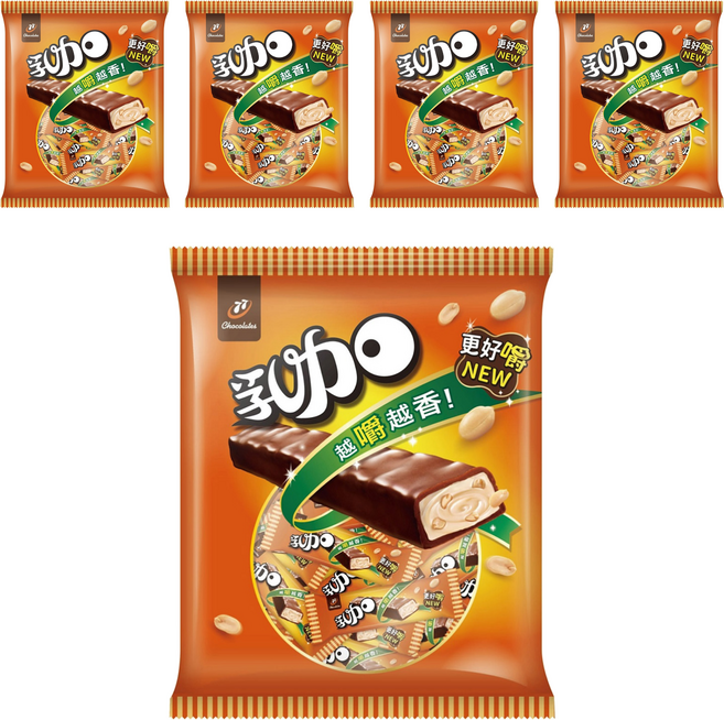 77 乳加 迷你巧克力, 123g, 5袋