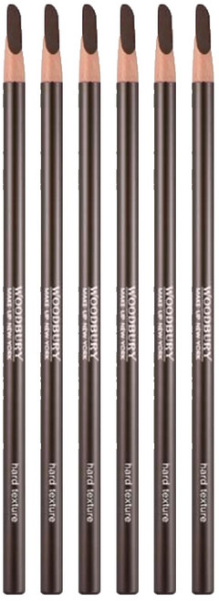 우드버리 하드텍스처 아이브로우 펜슬 4g, Timber Wolf, 6개