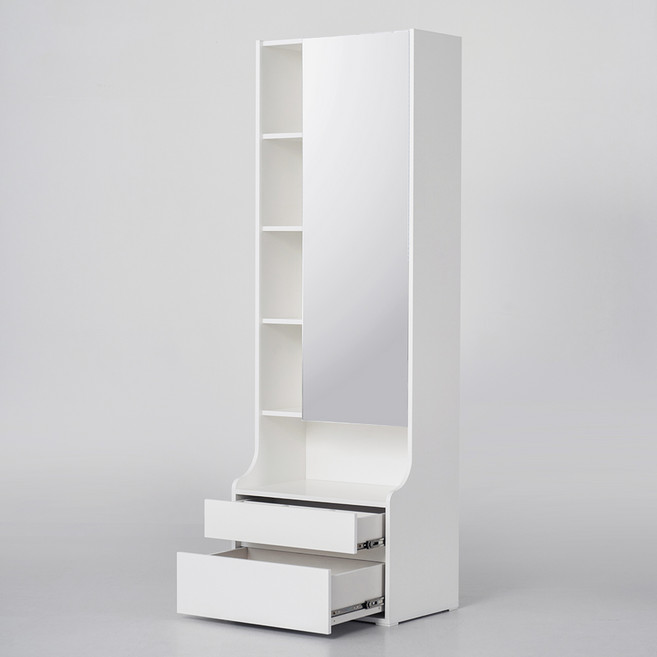 도모디자인 루체오 와이드 전신거울 수납장 600 방문설치, 화이트