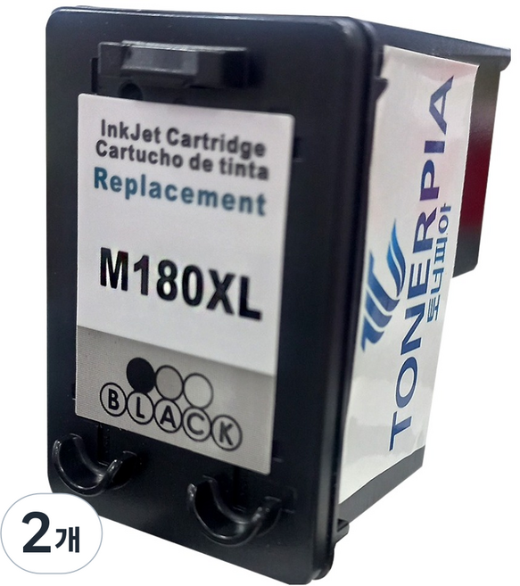 토너피아 삼성 SL-J1660 SL-J1663 SL-J1665 SL-J1770FW 대용량 호환잉크 INK-M180XL, 검정, 2개