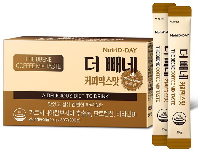 Nutri D-DAY 藤黃果即溶三合一咖啡 30條入, 300g, 1盒