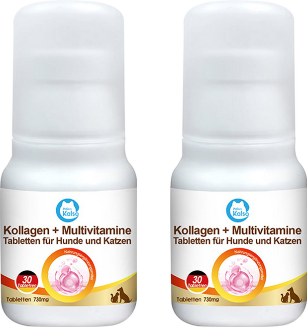 Kalso 科德司 寵物膠原蛋白綜維錠, 30顆, 2瓶, 膠原蛋白, 維生素