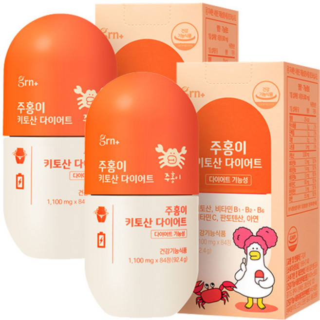 grn Juhongi甲殼素身材管理膽固醇護理, 2個, 84顆