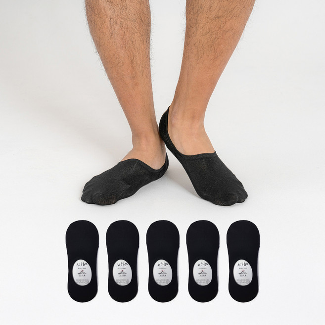 에이원패션 남성용 실속형 무지 페이크 덧신 5켤레 세트