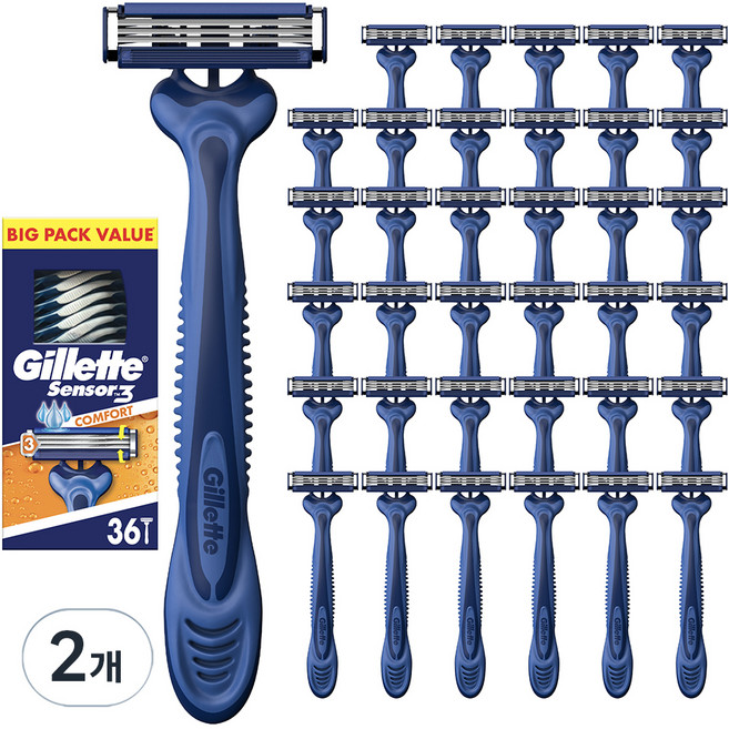 질레트 센서3 일회용 면도기, 36개입, 2개