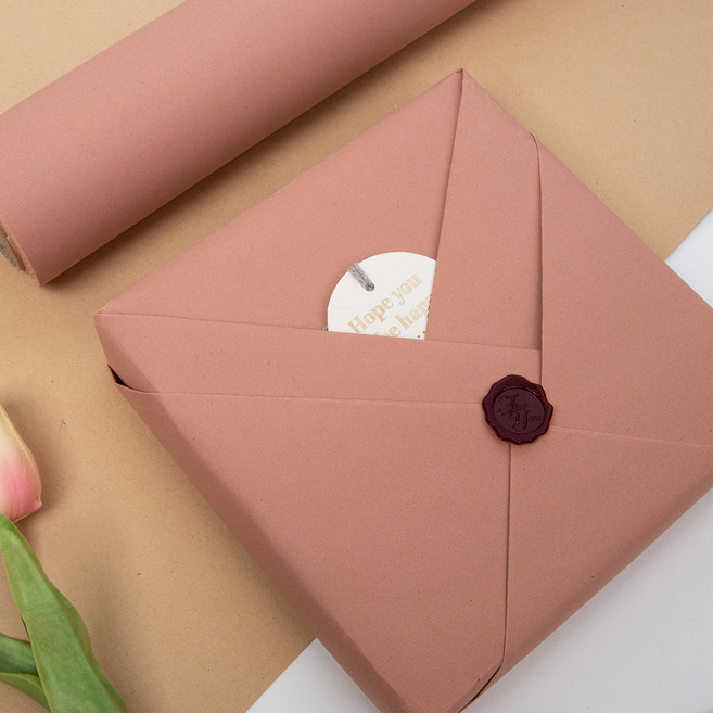 좋은기븐 단면 컬러 크라프트 포장지 10m, 딥로즈, 1개