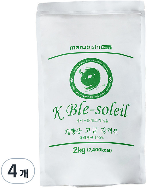 마루비시 케이 블레소레이유 제빵용 고급 강력분, 2kg, 4개