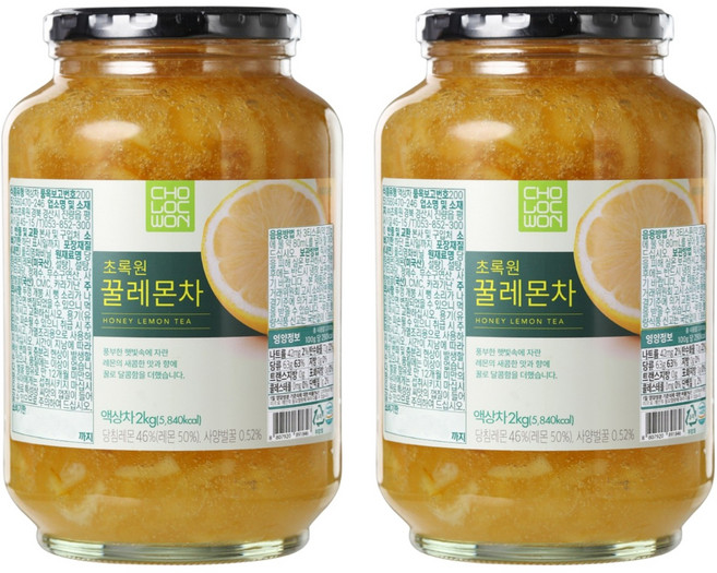 초록원 꿀레몬차, 2kg, 1개입, 2개