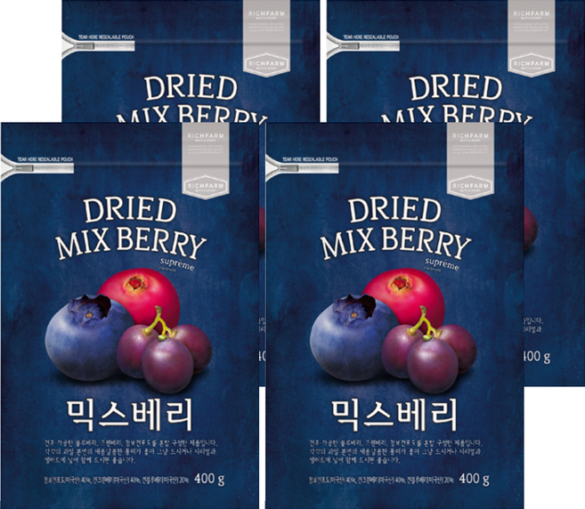 리치팜너트 믹스베리, 400g, 4개