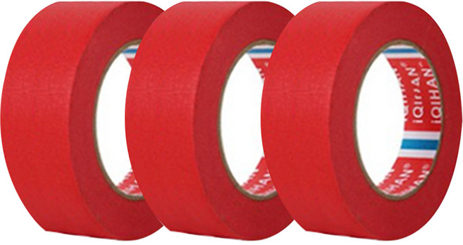 다다 칼라 마스킹 종이테이프 30mm x 15m, 레드, 3개