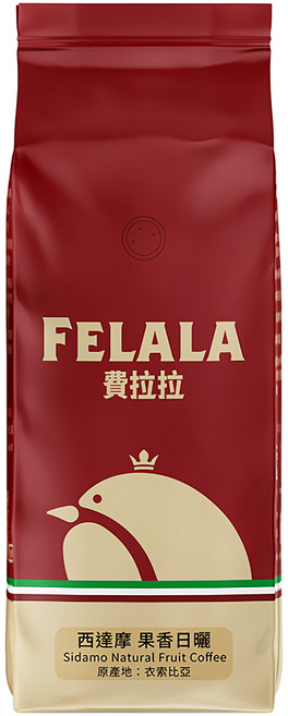 FELALA 費拉拉 西達摩 果香日曬 咖啡豆, 454g, 1包
