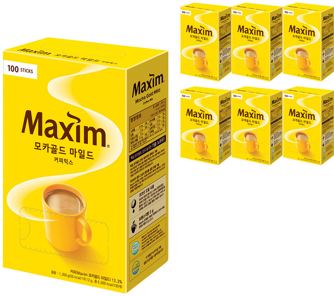 맥심 모카골드 마일드 커피믹스, 12g, 100개입, 7개