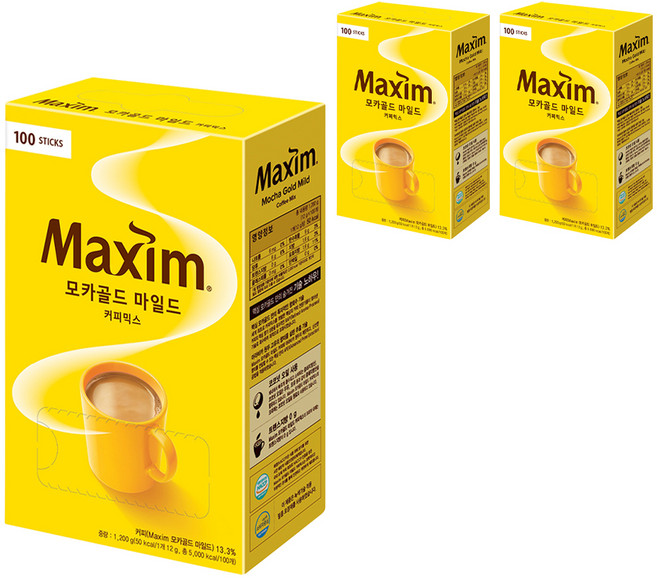 맥심 모카골드 마일드 커피믹스, 12g, 100개입, 3박스