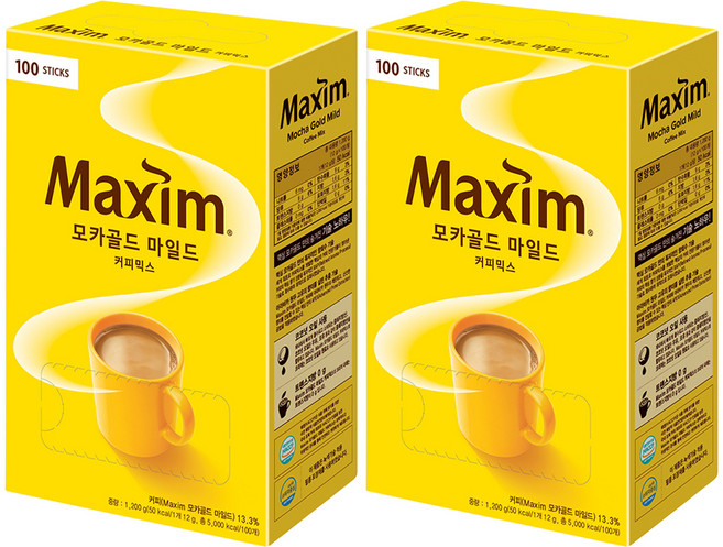 맥심 모카골드 마일드 커피믹스, 12g, 100개입, 2박스