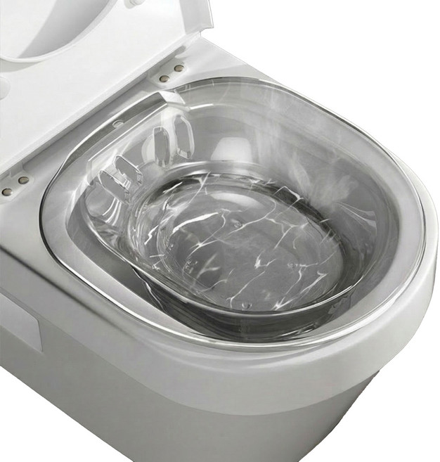 대한몰 가정용 변기 좌욕대야, 그레이투명, 1세트