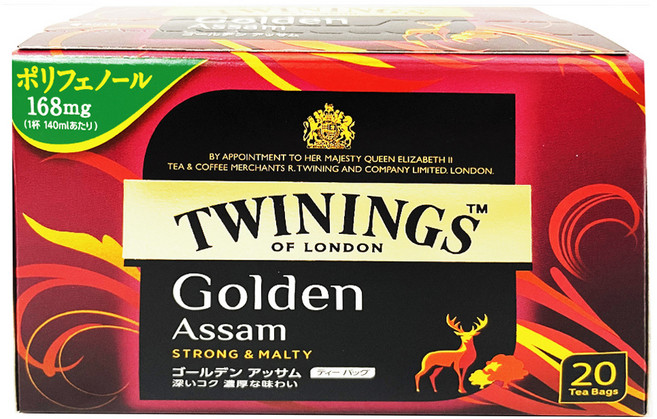 TWININGS 唐寧茶 英國金阿薩姆紅茶 強勁麥芽味, 2g, 20包, 1袋