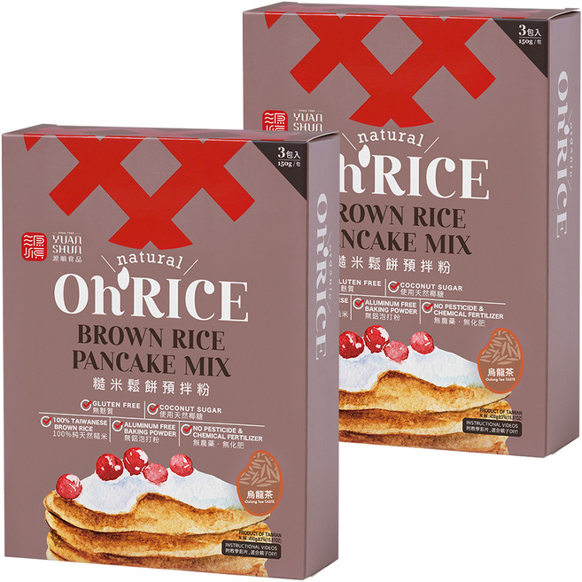 源順食品 烏龍茶糙米鬆餅粉, 450g, 2盒