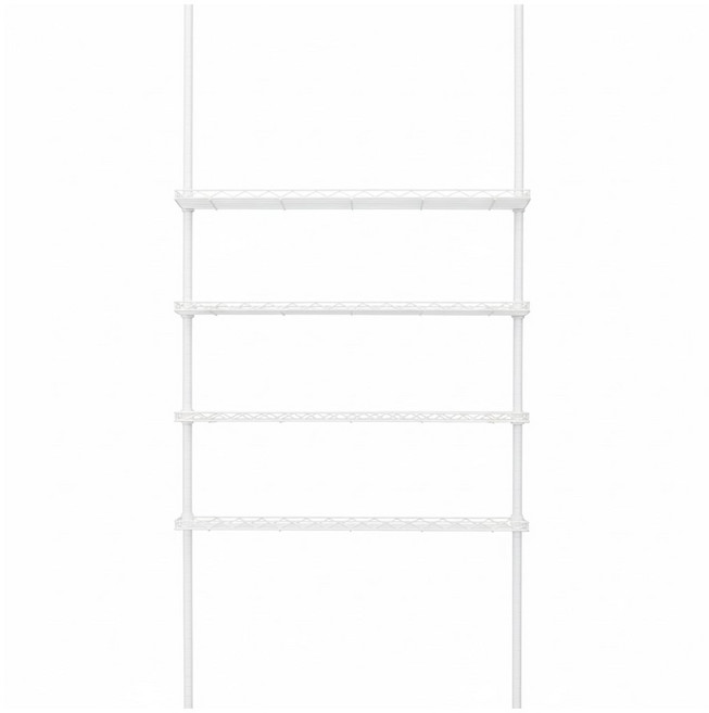dayneeds 日需百備 第二代 頂天立地烤漆收納架 搭90x20ㄇ網4片 附PP板4片 置物架/多功能網架/掛衣架, 烤漆白, 1件