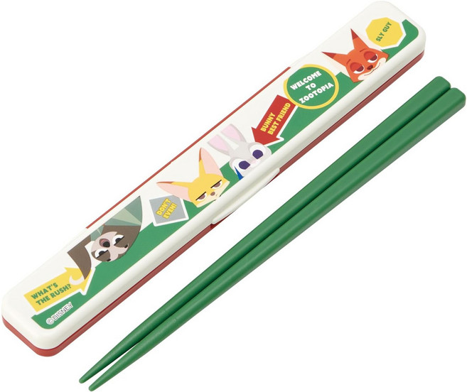 Skater 塑膠筷子 18cm, 動物方程式 綠色, 外盒 + 筷子, 1套