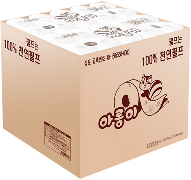 아롱이 3겹 데코 두루마리 화장지 40m, 10롤, 10팩