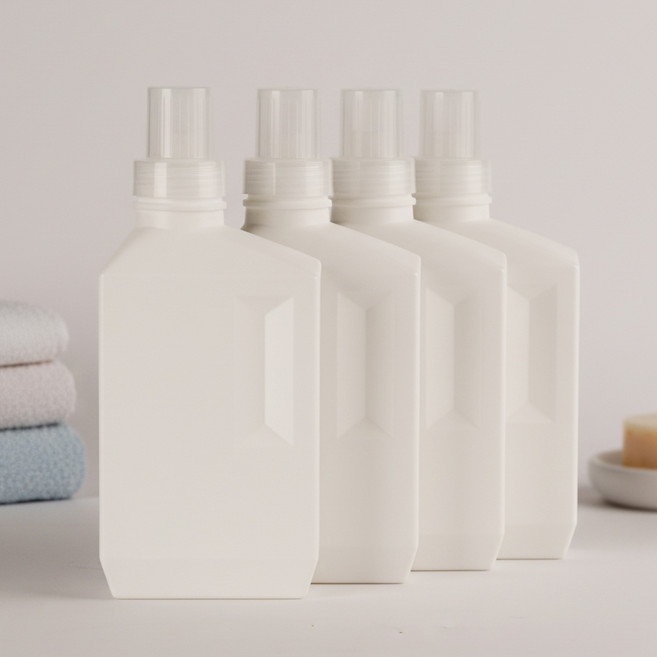 앞날창창 깔끔한 세탁세제 소분용기 세제통 500ml, 화이트, 4개